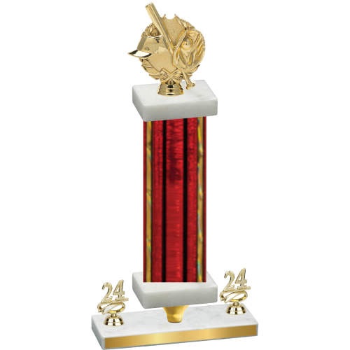 Premium Single Red Glacier Year Baseball Trophy