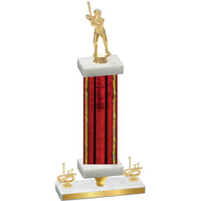 Premium Single Red Glacier First Place Baseball Trophy