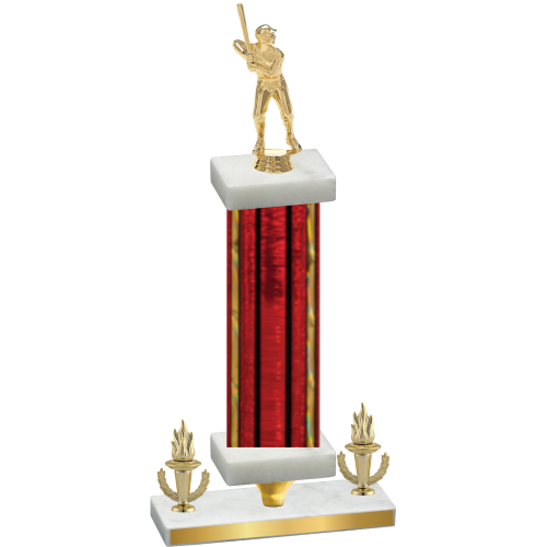 Premium Single Red Glacier Victory Baseball Trophy