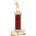 Premium Single Red Glacier Fourth Place Softball Trophy