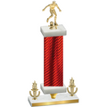 Premium Single Red Carbon Fiber Victory Soccer Trophy
