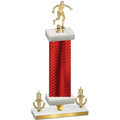 Premium Single Red Carbon Fiber Victory Soccer Trophy