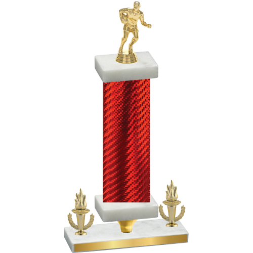 Premium Single Red Carbon Fiber Victory Rugby Trophy