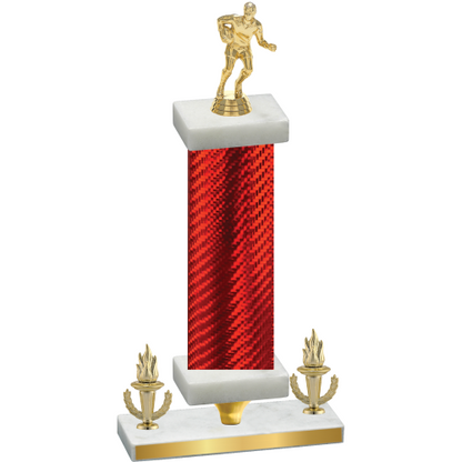 Premium Single Red Carbon Fiber Victory Rugby Trophy