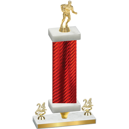 Premium Single Red Carbon Fiber Year Rugby Trophy