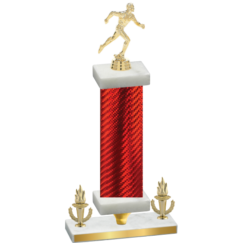 Premium Single Red Carbon Fiber Victory Running Trophy