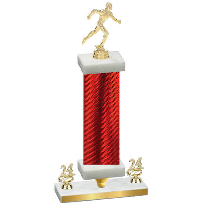 Premium Single Red Carbon Fiber Year Running Trophy