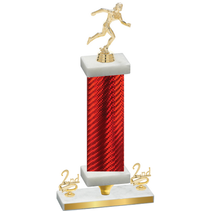 Premium Single Red Carbon Fiber Second Place Running Trophy