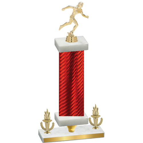 Premium Single Red Carbon Fiber Victory Running Trophy