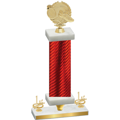 Premium Single Red Carbon Fiber First Place Running Trophy