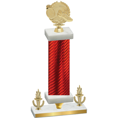 Premium Single Red Carbon Fiber Victory Running Trophy