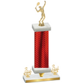 Premium Single Red Carbon Fiber Third Place Tennis Trophy