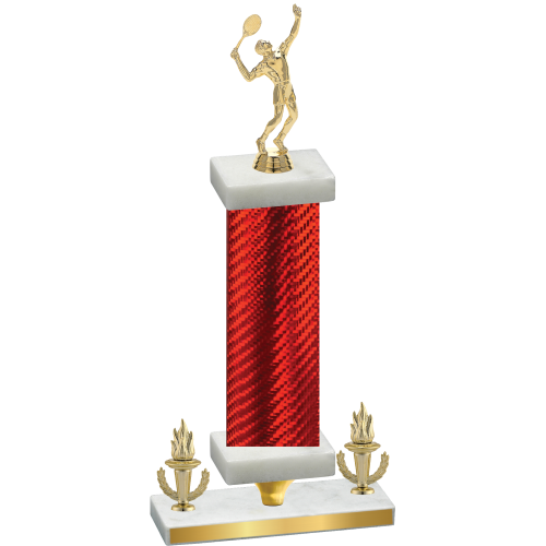 Premium Single Red Carbon Fiber Victory Tennis Trophy