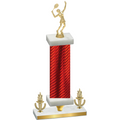 Premium Single Red Carbon Fiber Victory Tennis Trophy