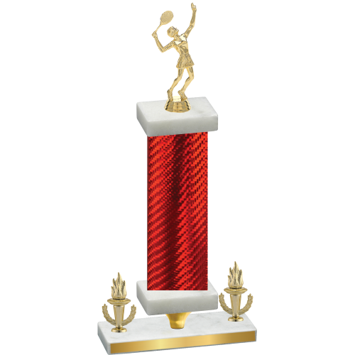 Premium Single Red Carbon Fiber Victory Tennis Trophy