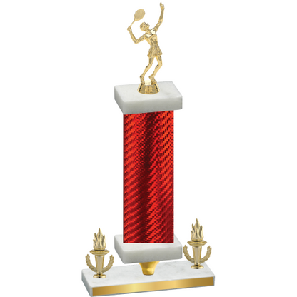 Premium Single Red Carbon Fiber Victory Tennis Trophy