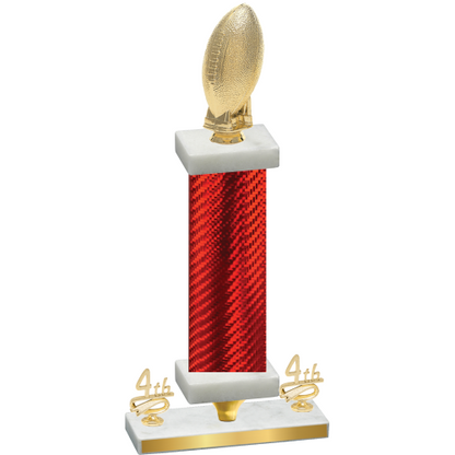 Premium Single Red Carbon Fiber Fourth Place Football Trophy