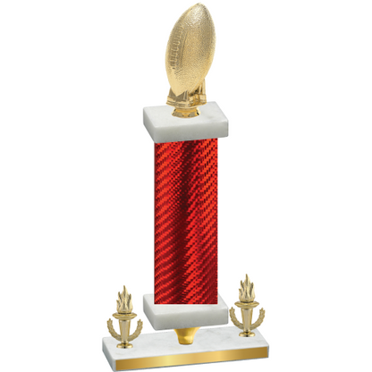 Premium Single Red Carbon Fiber Victory Football Trophy