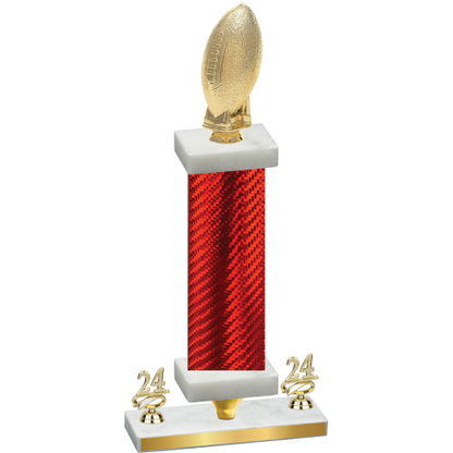 Premium Single Red Carbon Fiber Year Football Trophy