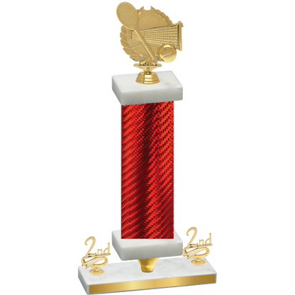 Premium Single Red Carbon Fiber Second Place Tennis Trophy