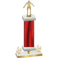 Premium Single Red Carbon Fiber Fourth Place Wrestling Trophy