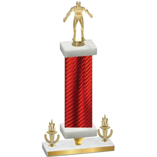 Premium Single Red Carbon Fiber Victory Wrestling Trophy