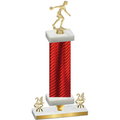 Premium Single Red Carbon Fiber Year Bowling Trophy