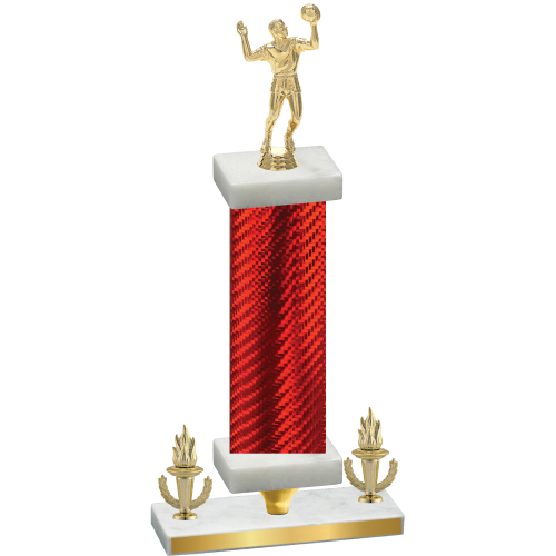 Premium Single Red Carbon Fiber Victory Volleyball Trophy