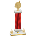 Premium Single Red Carbon Fiber First Place Volleyball Trophy
