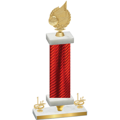 Premium Single Red Carbon Fiber First Place Volleyball Trophy