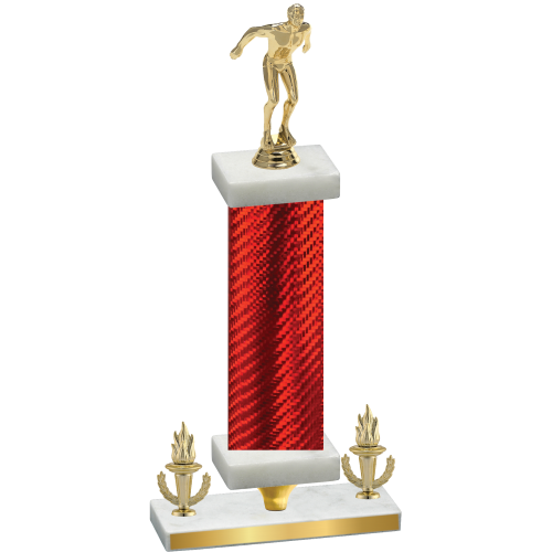 Premium Single Red Carbon Fiber Victory Swimming Trophy