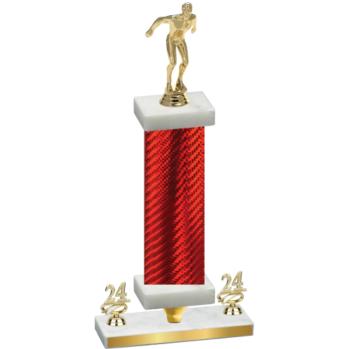 Premium Single Red Carbon Fiber Year Swimming Trophy