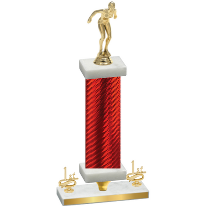 Premium Single Red Carbon Fiber First Place Tennis Trophy