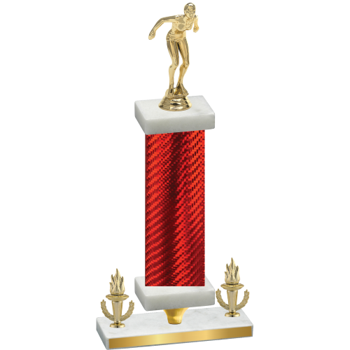 Premium Single Red Carbon Fiber Victory Tennis Trophy