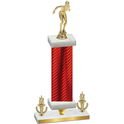 Premium Single Red Carbon Fiber Victory Tennis Trophy