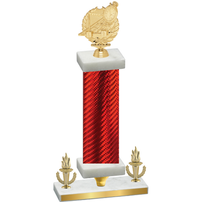 Premium Single Red Carbon Fiber Victory Swimming Trophy