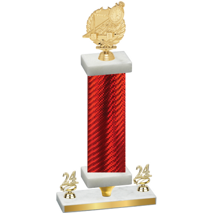 Premium Single Red Carbon Fiber Year Swimming Trophy