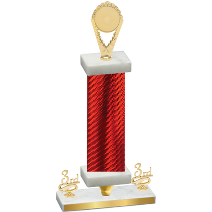 Premium Single Red Carbon Fiber Third Place Insert Trophy