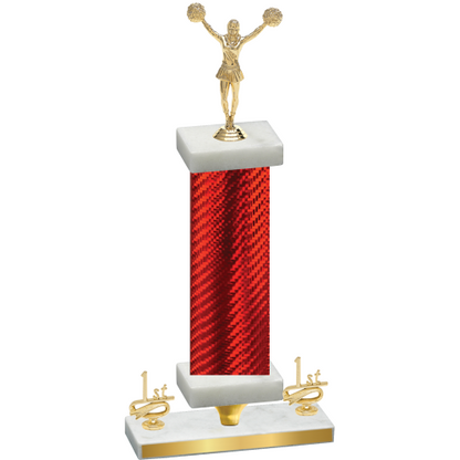 Premium Single Red Carbon Fiber First Place Cheerleading Trophy