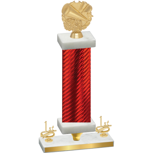 Premium Single Red Carbon Fiber First Place Cheerleading Trophy