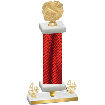 Premium Single Red Carbon Fiber Fourth Place Cheerleading Trophy