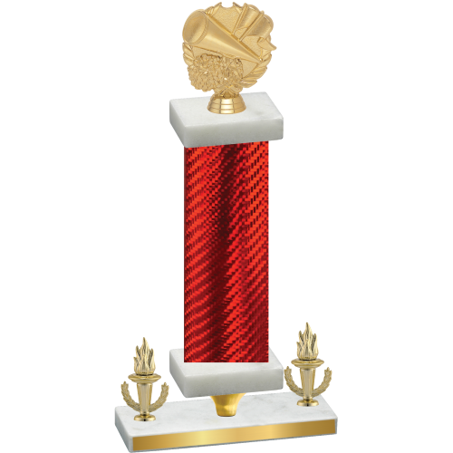 Premium Single Red Carbon Fiber Victory Cheerleading Trophy