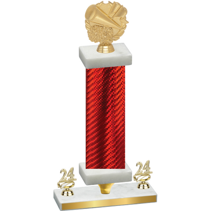 Premium Single Red Carbon Fiber Year Cheerleading Trophy