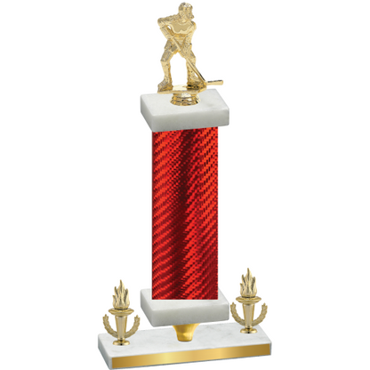 Premium Single Red Carbon Fiber Victory Hockey Trophy