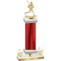 Premium Single Red Carbon Fiber Second Place Lacrosse Trophy
