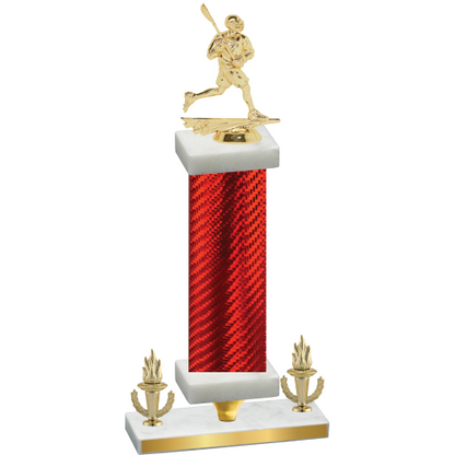 Premium Single Red Carbon Fiber Victory Lacrosse Trophy