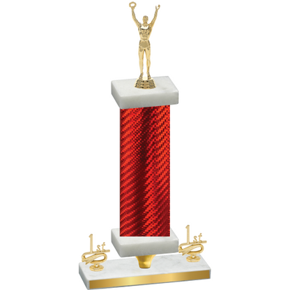 Premium Single Red Carbon Fiber First Place Victory Trophy