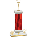Premium Single Red Carbon Fiber Second Place Victory Trophy