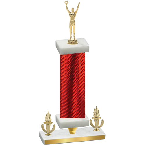 Premium Single Red Carbon Fiber Victory Victory Trophy