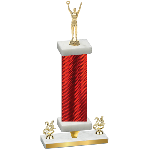 Premium Single Red Carbon Fiber Year Victory Trophy